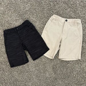 Bundle of 2 pairs of boys Old navy hybrid shorts, black and khaki, size 7-8